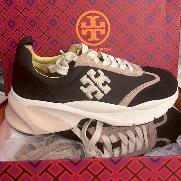 NEW IN BOX! Tory Burch: Good Luck Trainer (Color: Black/Cream, Size: 7.5 US) - Picture 2 of 15